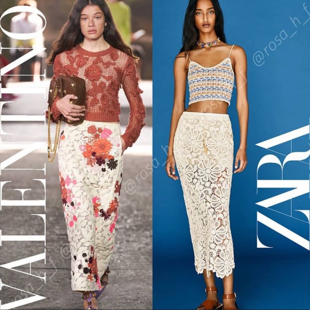 Zara Cream Crochet Lace Midi Skirt - Picture 4 of 16